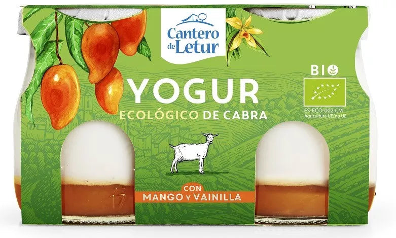*CANTERO DE LETUR Jogurt kozi z mango i wanilią 2x125g - BIO