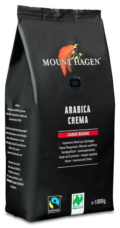 MOUNT HAGEN Kawa ziarnista arabica 100 % crema Fair Trade (1 kg) - BIO