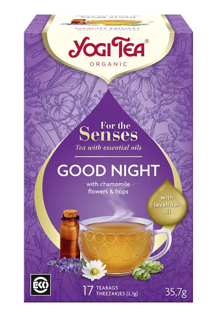 YOGI TEA Herbatka dla zmysłów na dobranoc z olejkiem lawendowym (For the Senses Good Night) (17 x 2,1 g) (35,7 g) - BIO