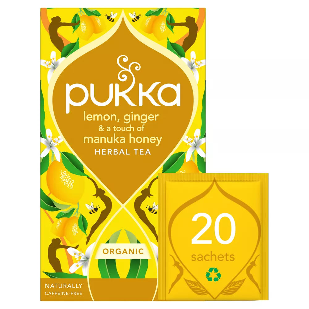 PUKKA Herbata lemon ginger & manuka honey 20 saszetek (34 g) - BIO