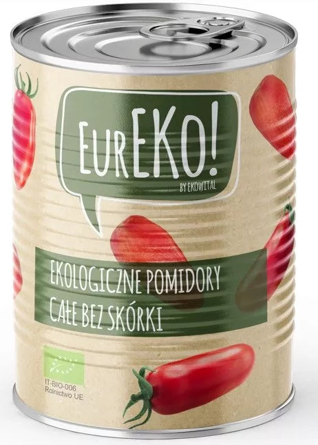 EUREKO Pomidory całe bez skórki (400 g/ 240 g) - BIO