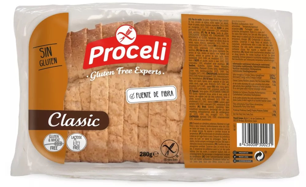 PROCELI Chleb kanapkowy bezglutenowy bez laktozy (280 g)