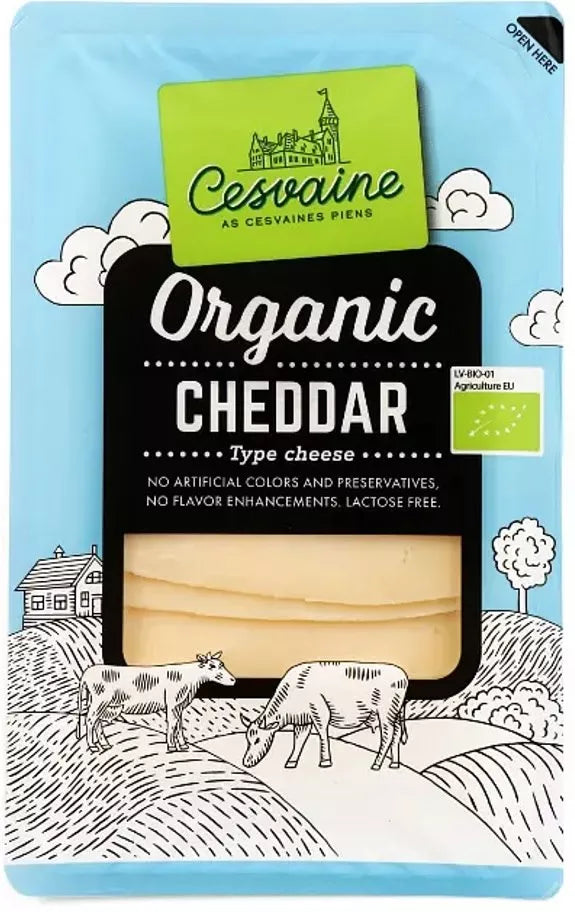 *CESVAINE Ser cheddar w plastrach (125 g) - BIO