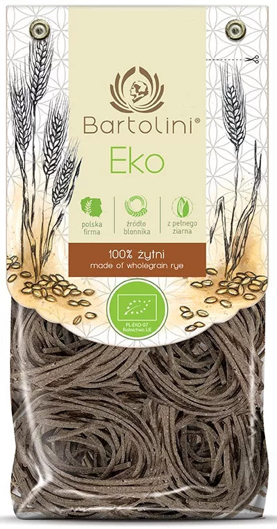 BARTOLINI Makaron ekologiczny (żytni razowy) gniazda tagliatelle (250g) - BIO
