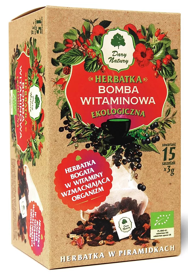 DARY NATURY Herbatka bomba witaminowa piramidki (15 x 3 g) (45 g) - BIO