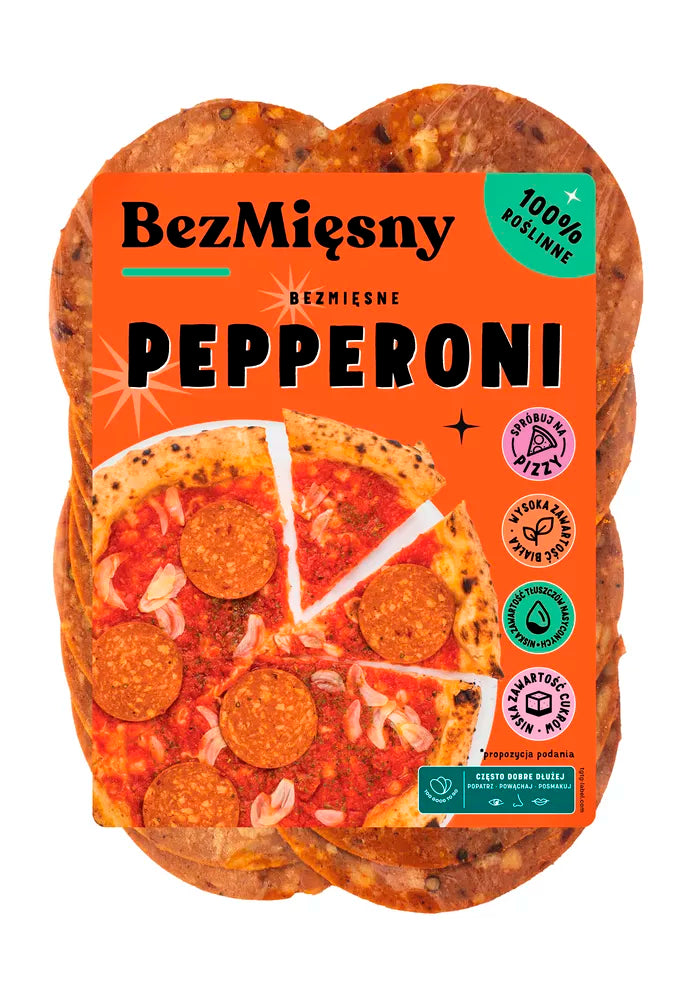 *BEZMIĘSNY Bezmięsne Pepperoni w plastrach (100g)