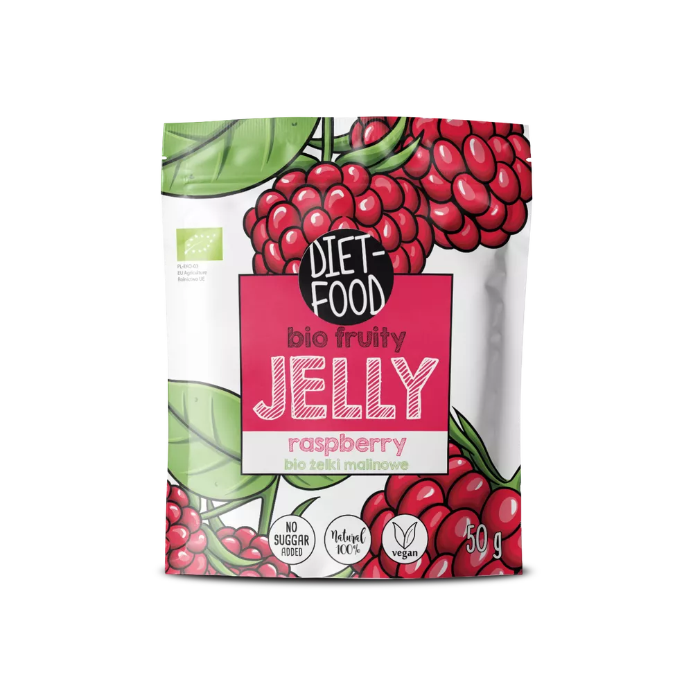 DIET-FOOD Żelki owocowe malinowe (50g) - BIO