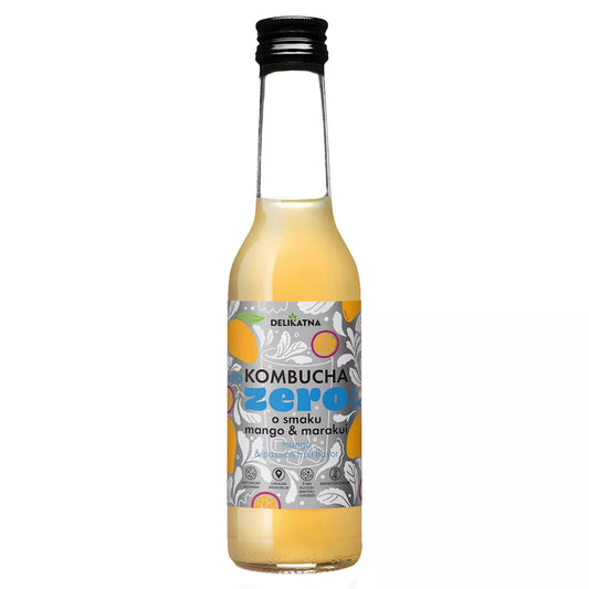 *DELIKATNA Kombucha ZERO o smaku truskawki i kiwi 0 % cukru (270 ml)