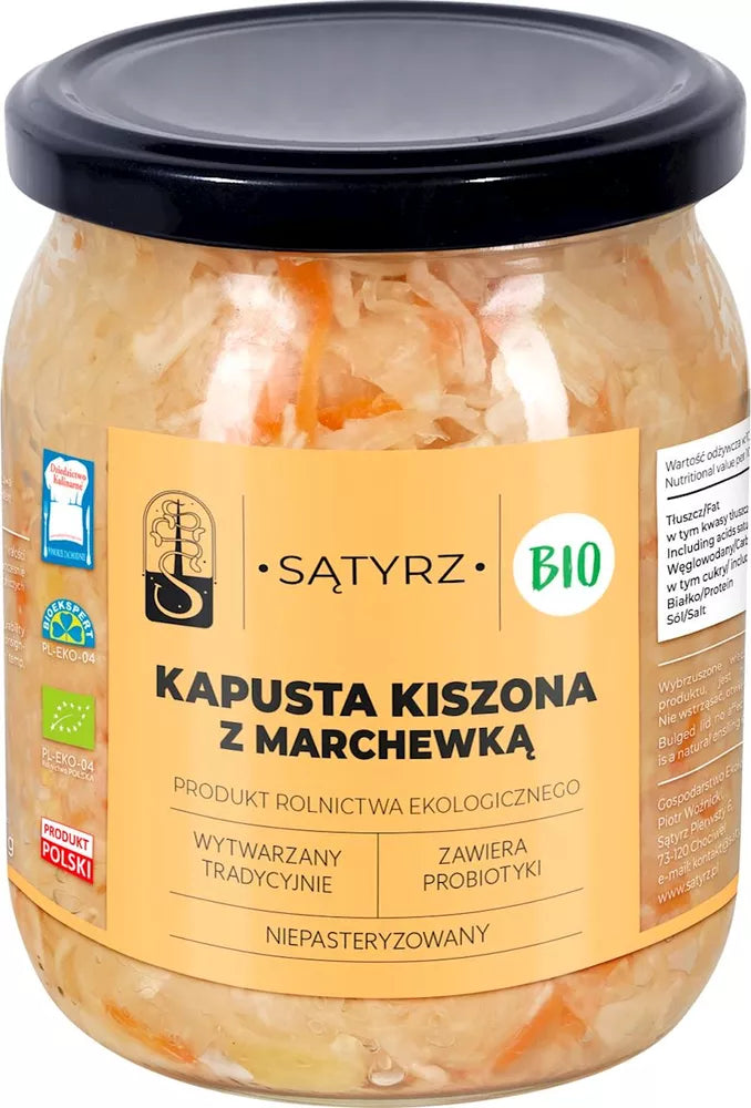 *SĄTYRZ Kapusta kiszona z marchewką (450g) - BIO