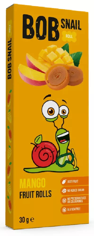 BOB SNAIL Przekąska Rolls owocowy mango bez cukru bezglutenowa (30 g)