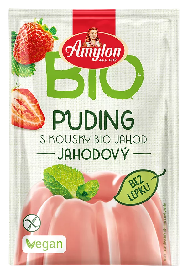 AMYLON Budyń truskawkowy bezglutenowy (40g) - BIO