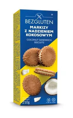 BEZGLUTEN Markizy z nadzieniem kokosowym, bezglutenowe (210g)