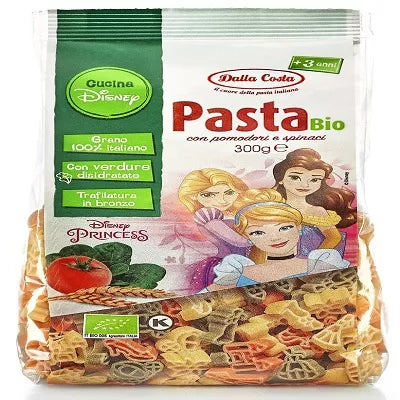 DALLA COSTA Makaron semolinowy trójkolorowy Disney Princess (300g) - BIO