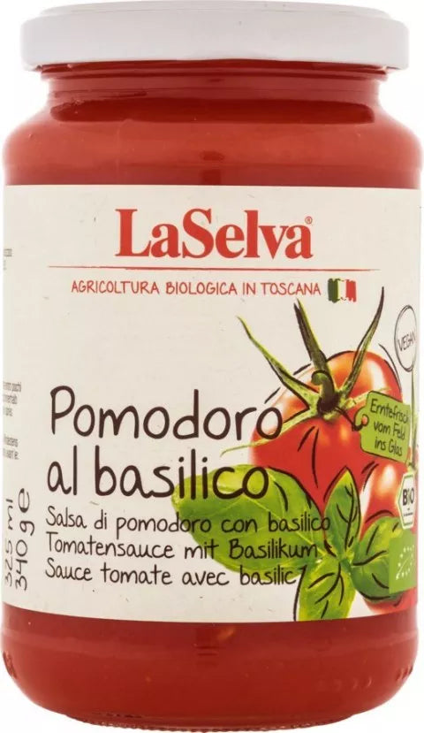 LA SELVA Sos pomidorowy z bazylią (340g) - BIO