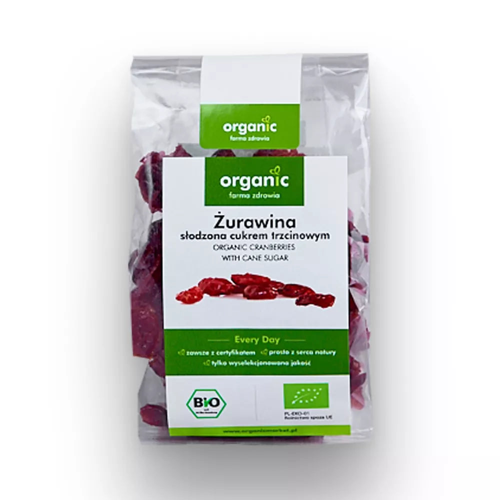 ORGANIC Żurawina słodzona cukrem trzcinowym ekologiczna (75g) - BIO