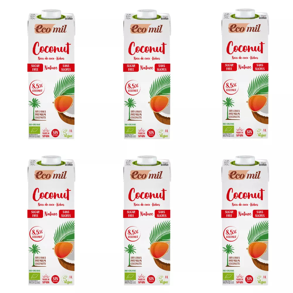 ECOMIL 6x Napój kokosowy niesłodzony (1l) - BIO (zbiorcze)