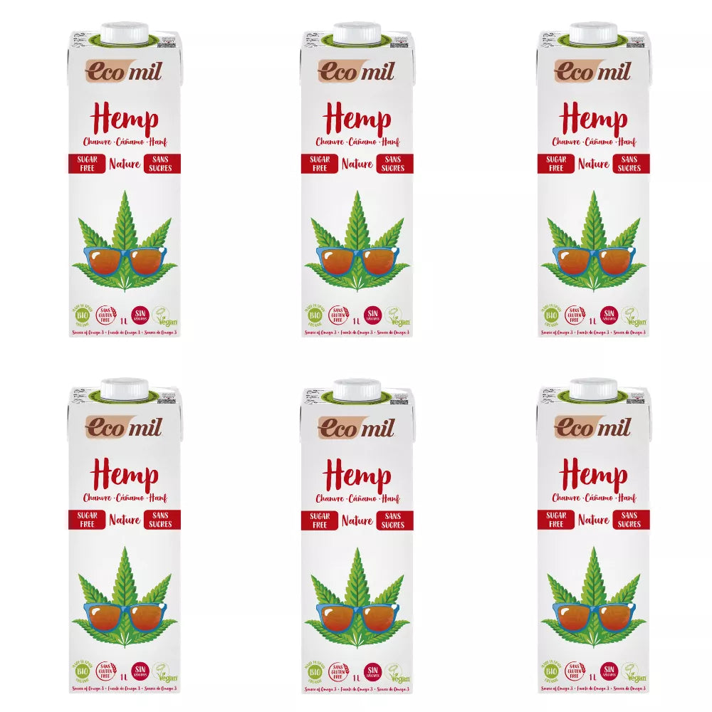 ECOMIL 6x Napój z konopii bez cukru (1l) - BIO (zbiorcze)