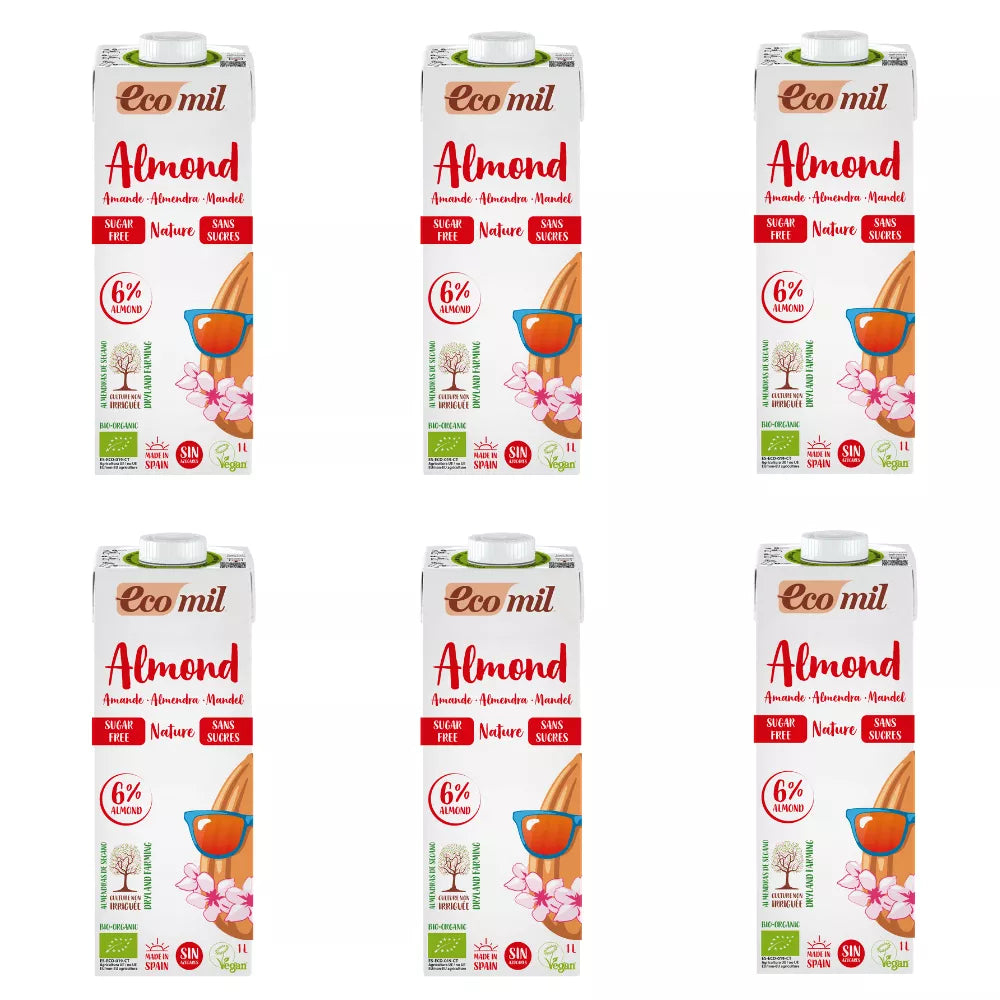 ECOMIL 6x Napój migdałowy bez cukru (1l) - BIO (zbiorcze)