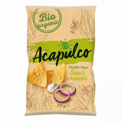 ACAPULCO Nachosy o smaku śmietankowo cebulowym (125g) - BIO