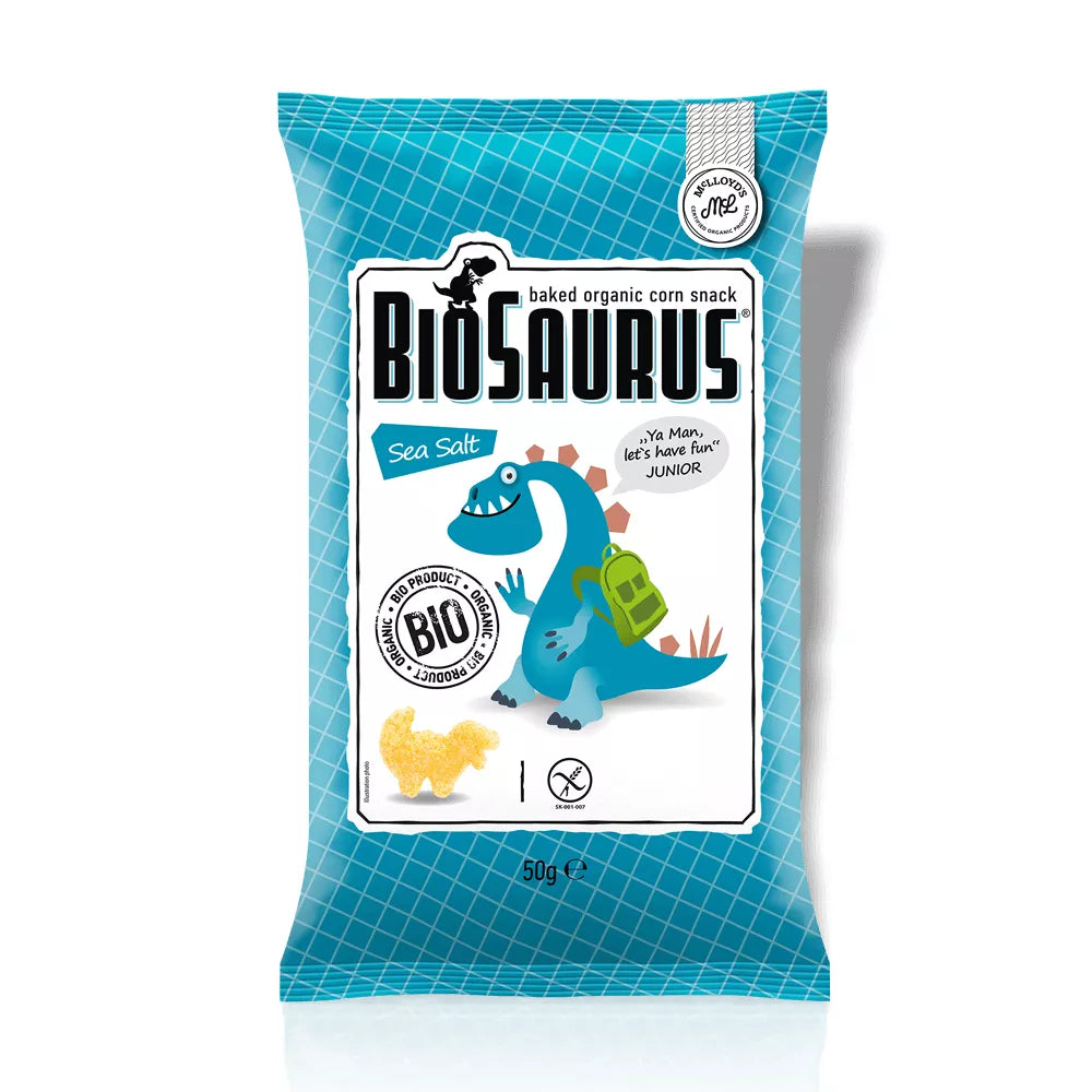 BIOSAURUS Chrupki kukurydziane z solą morską (50g) - BIO