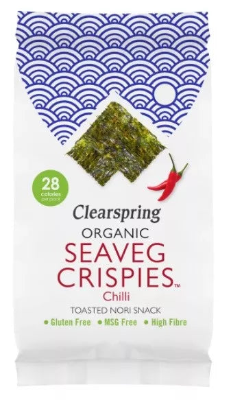 CLEARSPRING Chipsy z alg morskich o smaku chili Seaveg bezglutenowe (4 g) - BIO