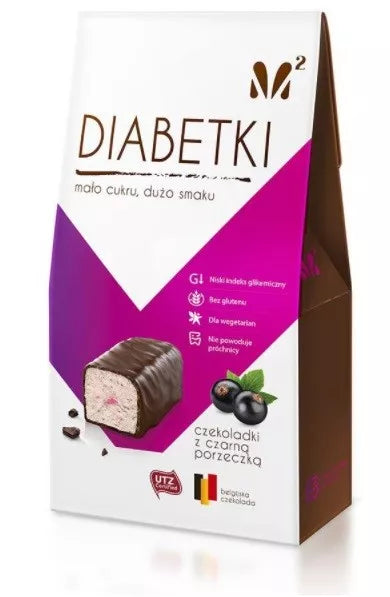 DIABETKI Czekoladki czarna porzeczka  B/C 100 g