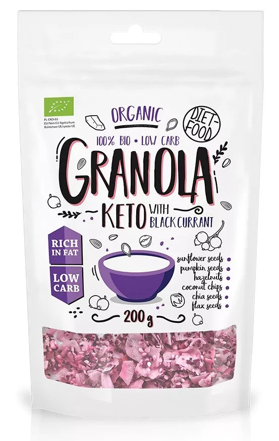 DIET-FOOD Keto granola z porzeczką (200 g) - BIO