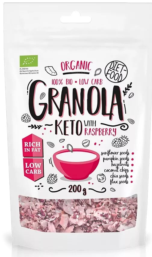 DIET-FOOD Keto granola z porzeczką (200 g) - BIO