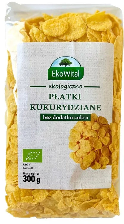 EKOWITAL Płatki kukurydziane bez dodatku cukru (300g) - BIO