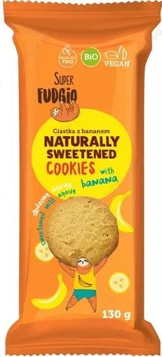 SUPER FUDGIO Ciastka z bananem bez dodatku cukru (130 g) - BIO
