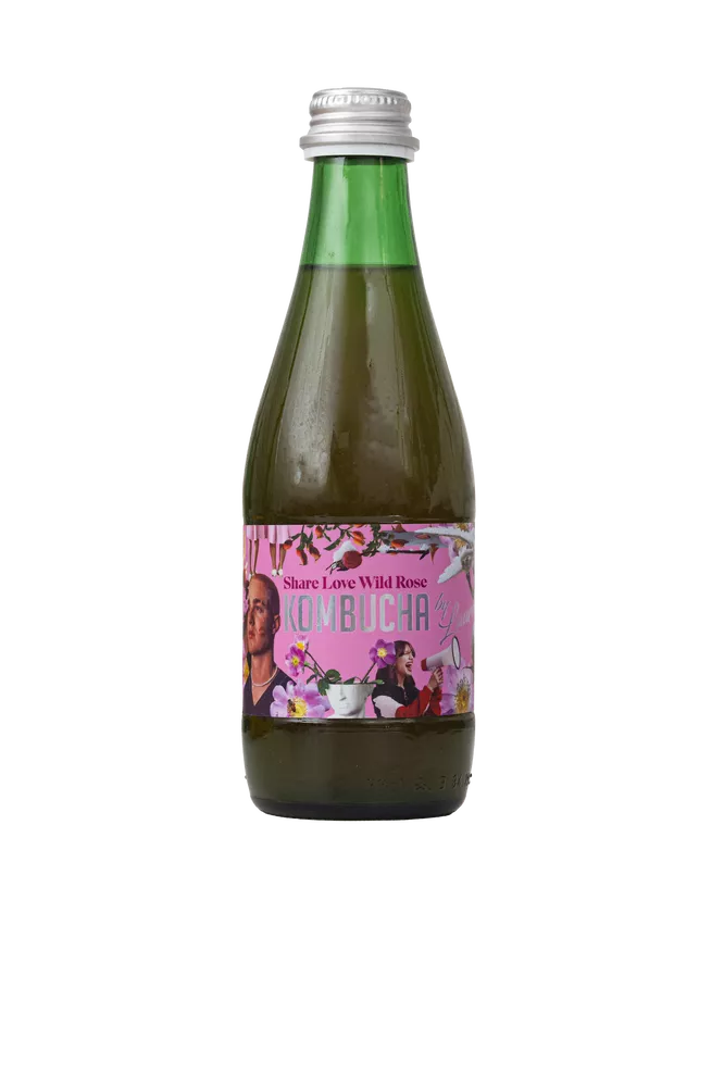 KOMBUCHA BY LAURENT Kombucha z sokiem z dzikiej róży (Share Love Wild Rose) (330 ml) - BIO