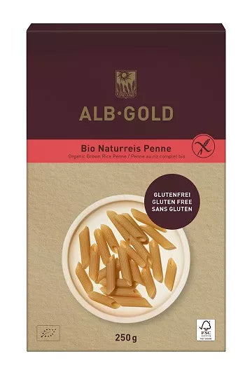 ALB-GOLD Makaron ryżowy razowy penne bezglutenowy (250 g) - BIO