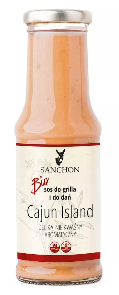 SANCHON Sos Cajun Island wegański bezglutenowy (210 ml) - BIO