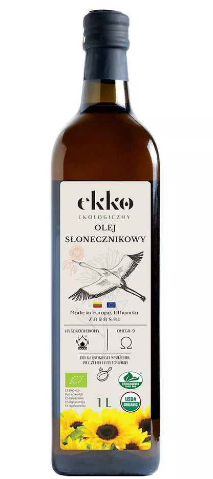EKKO Olej rzepakowy do gotowania i smażenia tłoczony na zimno (500 ml) - BIO