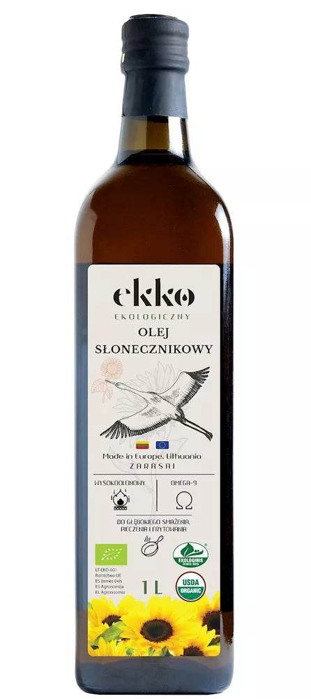 EKKO Olej słonecznikowy wysokooleinowy tłoczony na zimno (500 ml) - BIO