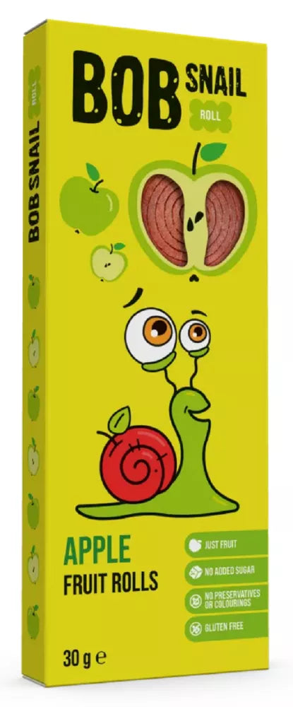 BOB SNAIL Przekąska Rolls owocowy jabłko bez cukru bezglutenowa (30 g)