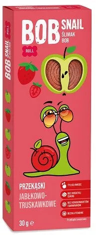 BOB SNAIL Przekąska Rolls owocowy jabłko-truskawka bez cukru bezglutenowa (30 g)