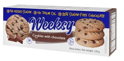 BOGUTTI (WEEKESY) Kruche ciasteczka z czekoladą bez cukru (120g)