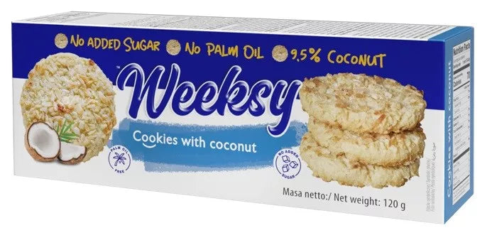 BOGUTTI (WEEKESY) Kruche ciasteczka kokosowe bez cukru (120g)