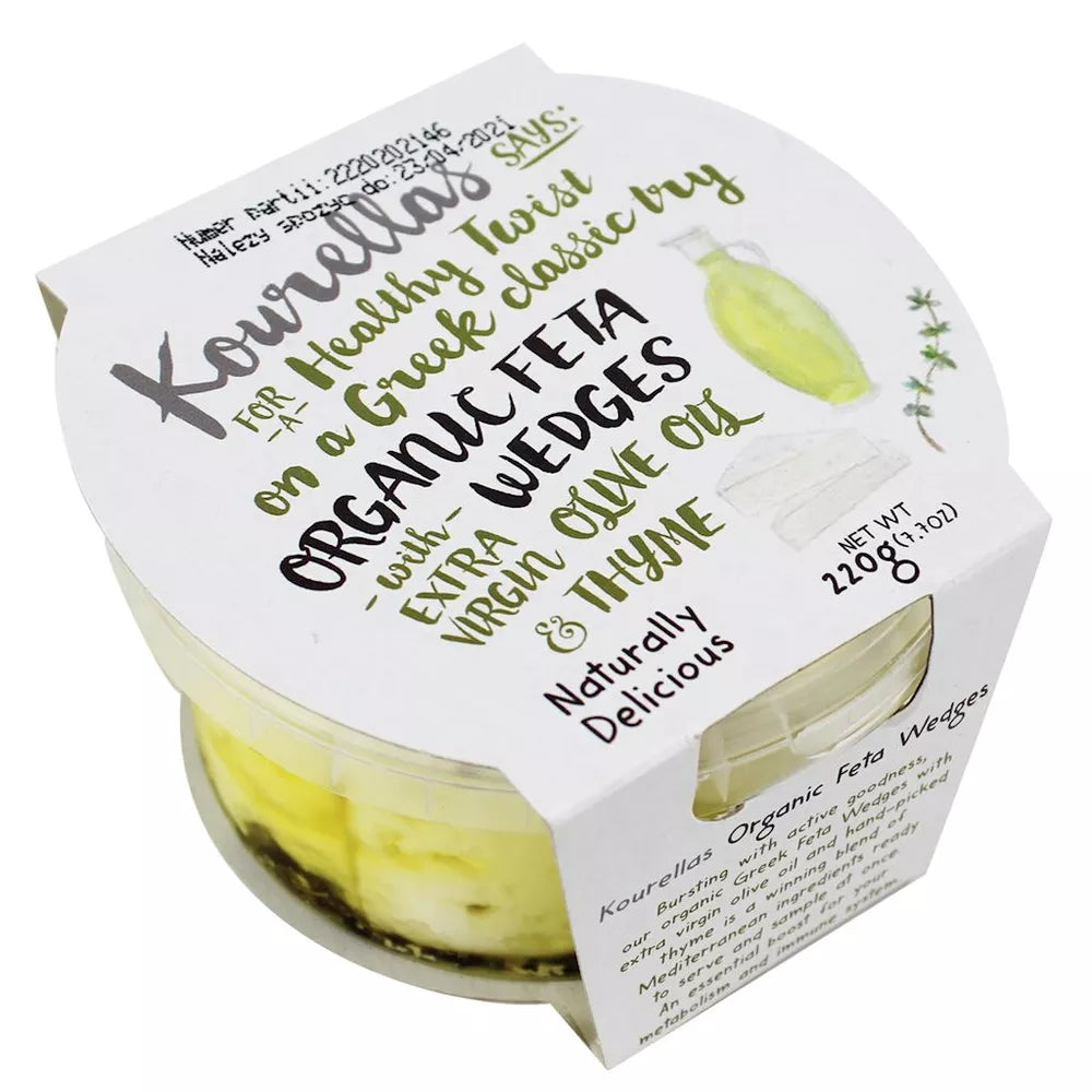 KOURELLAS Ser feta z tymiankiem w oliwie z oliwek (220 g) - BIO