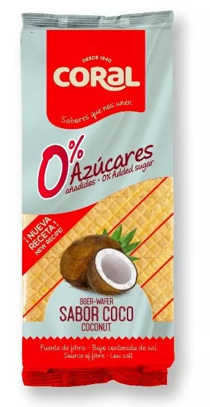 CORAL Wafle z kremem kokosowym bez dodatku cukru 150 g