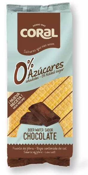 CORAL Wafle z kremem kakaowym bez dodatku cukru 150 g