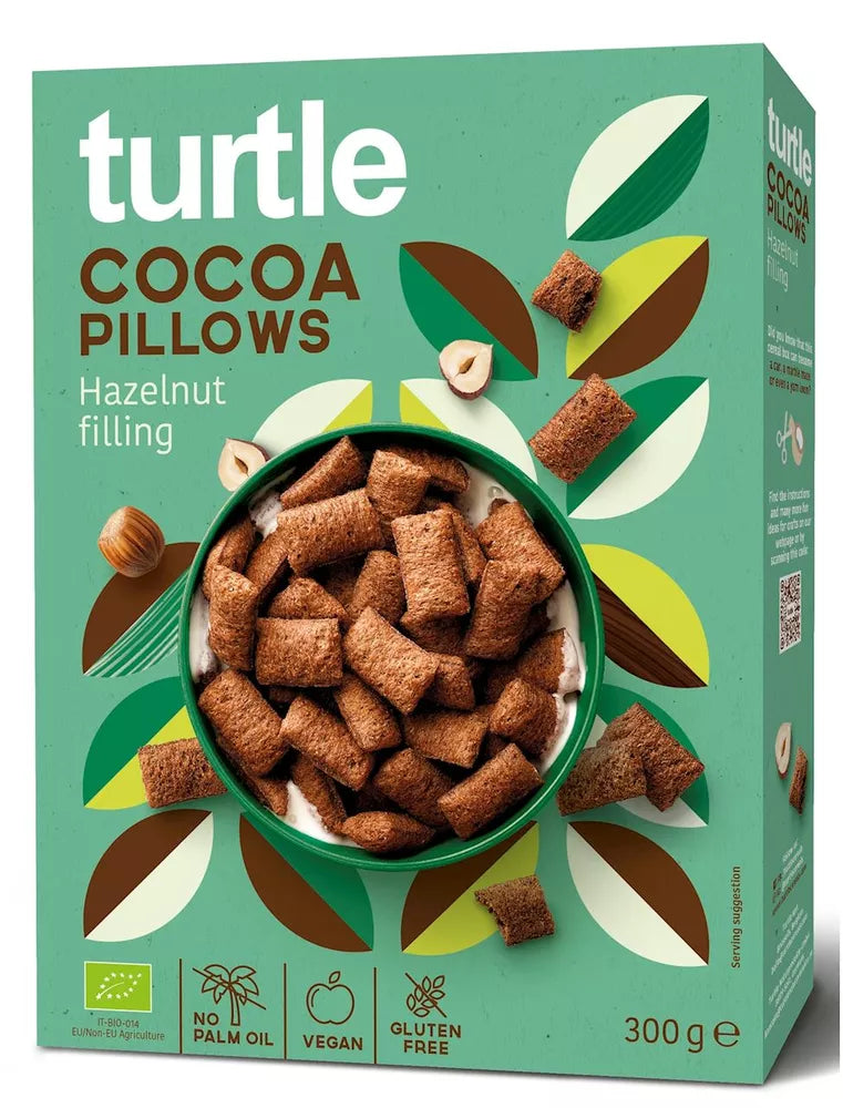 TURTLE Poduszki ryżowe z nadzieniem orzechowo - kakaowym bezglutenowe (300 g) - BIO
