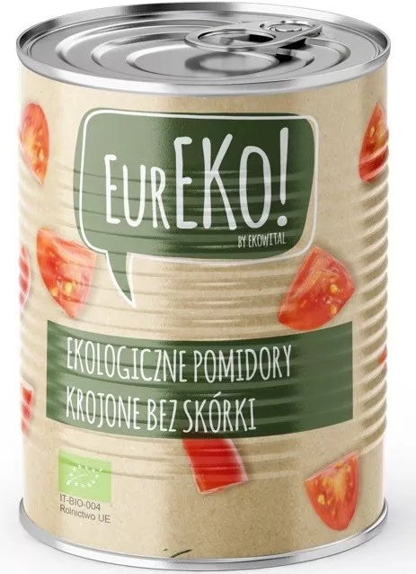 EUREKO Pomidory krojone bez skórki 400 g/ 240 g - BIO