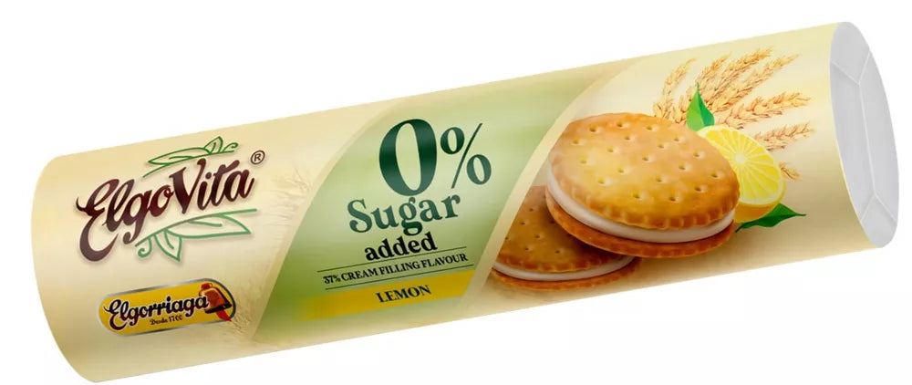 ELGOVITA Ciastka markizy z kremem o smaku cytrynowym bez cukru (180 g)
