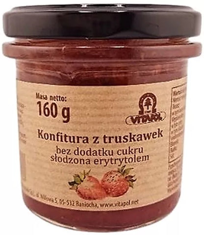 VITAPOL Konfitura z truskawek bez cukru słodzona erytrytolem (160 g)