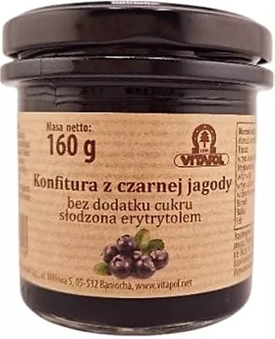 VITAPOL Konfitura z czarnej jagody słodzona erytrytolem B/C 160g