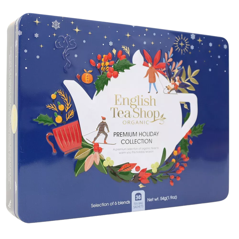 ENGLISH TEA SHOP Zestaw herbat Premium Holiday Collection Blue Tin (36x1,9g) - BIO