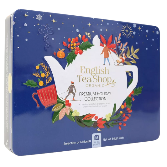 ENGLISH TEA SHOP Zestaw herbat Premium Holiday Collection Blue Tin (36x1,9g) - BIO
