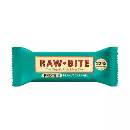 RAW BITE Baton proteinowy bezglutenowy orzech i karmel (45 g) - BIO